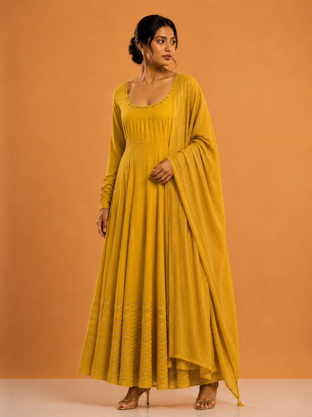 Mustard yellow Kurta set with dupatta