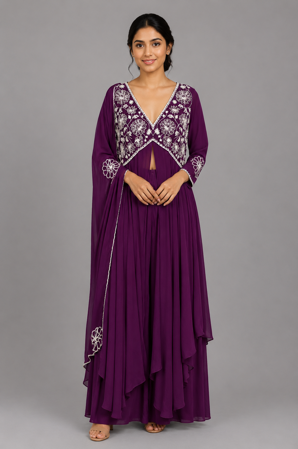 Embroidered Organza Set