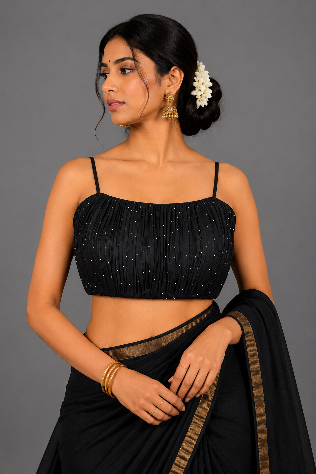 Black Spaghetti Blouse