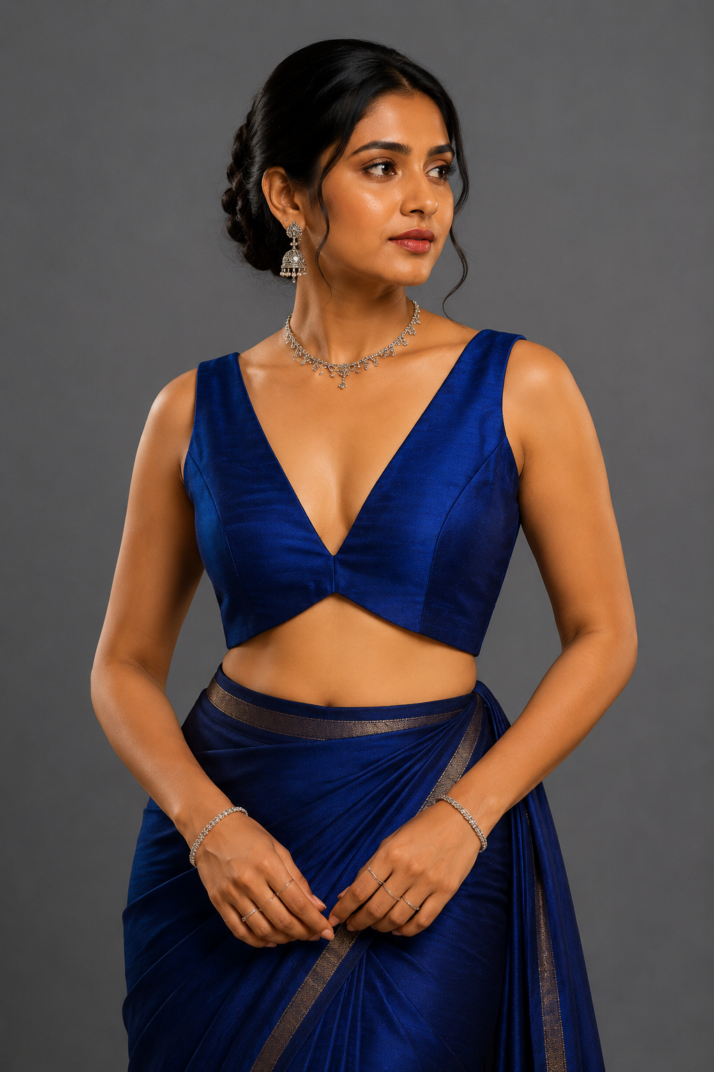 Deep Blue Modal Blouse