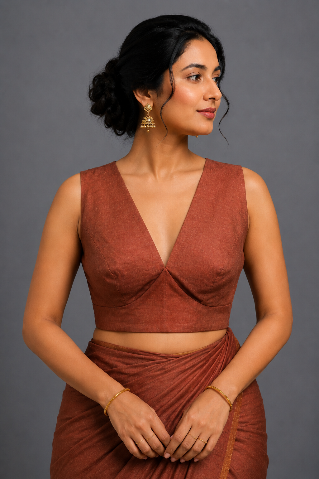 Rust Satin Blouse