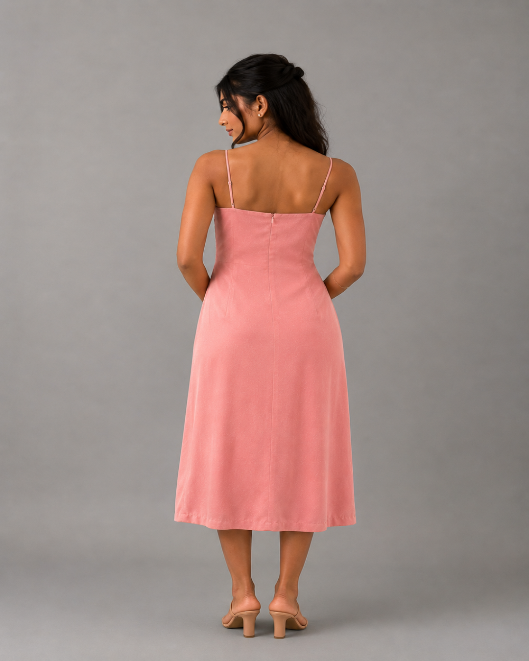 Satin Midi with Sculpted Pleats