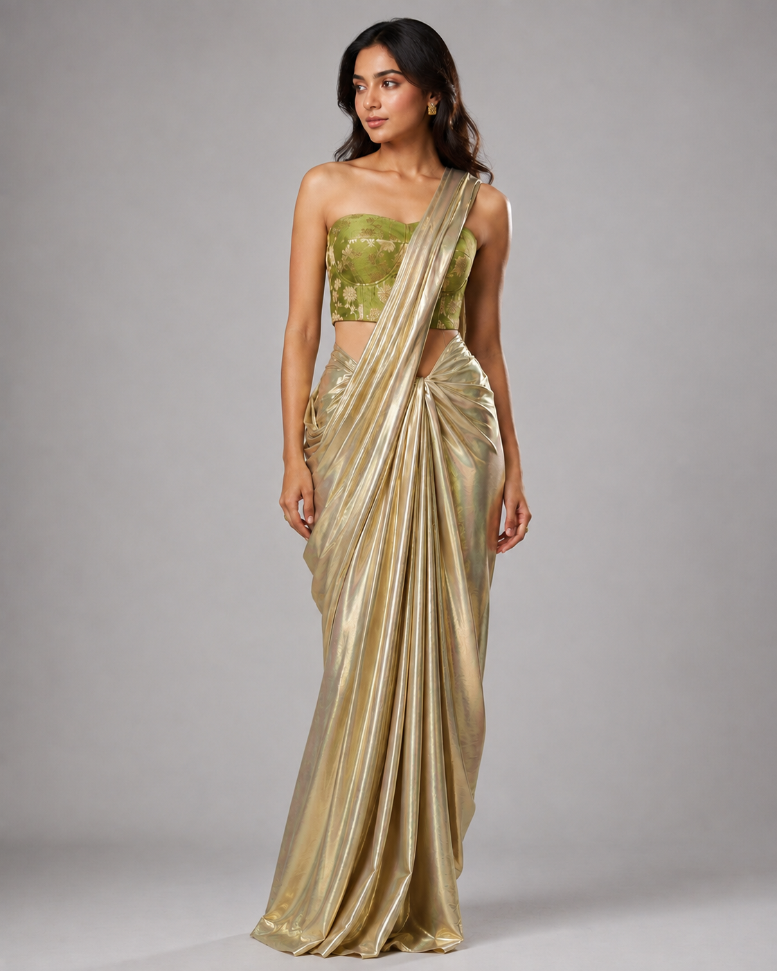 Aurelia Metallic Gold Saree