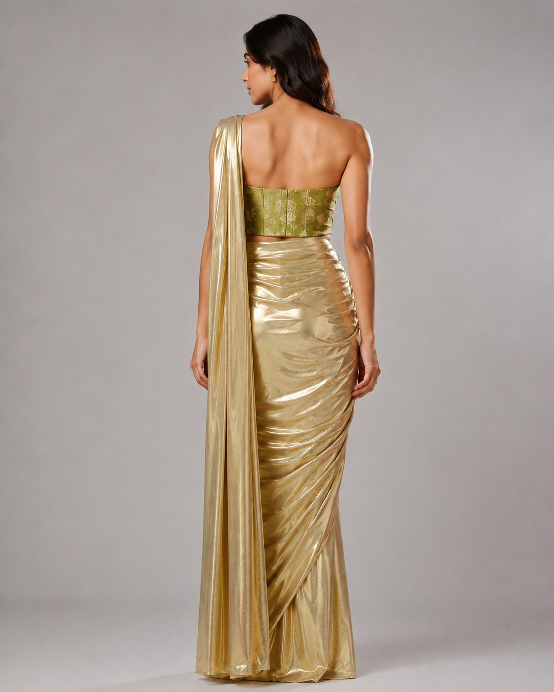 Aurelia Metallic Gold Saree