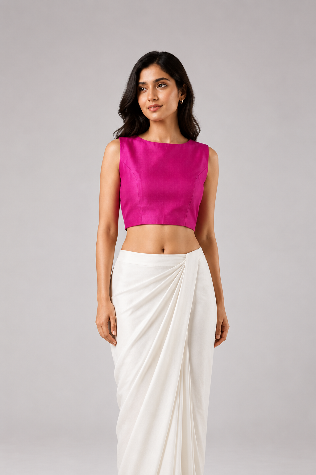 Madhavi Fuchsia Sleeveless Blouse
