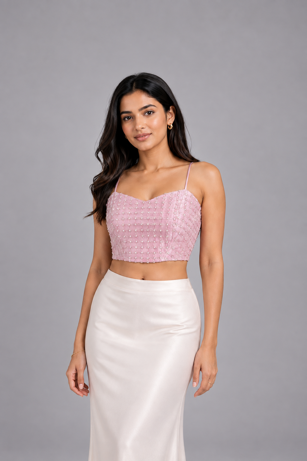 Baby Pink Embellished Blouse