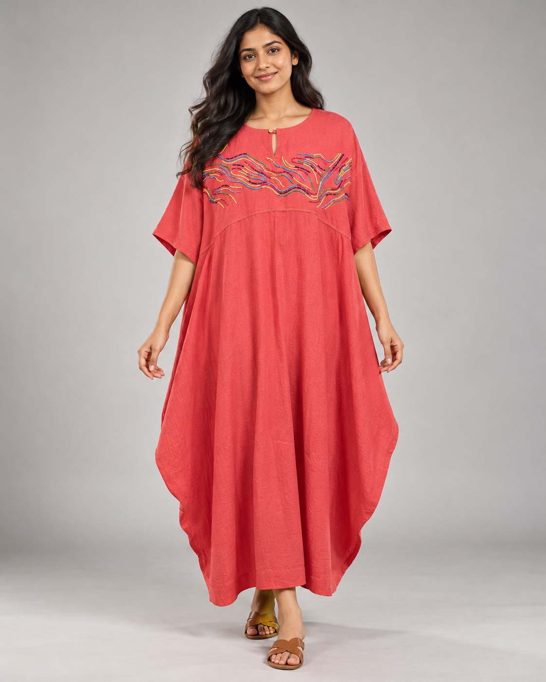 Zuri Coral Kaftan