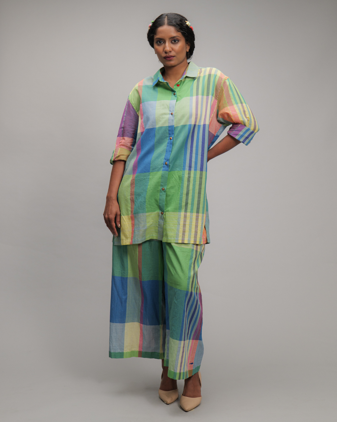 Leonora Multicolor Handwoven Checks Shirt