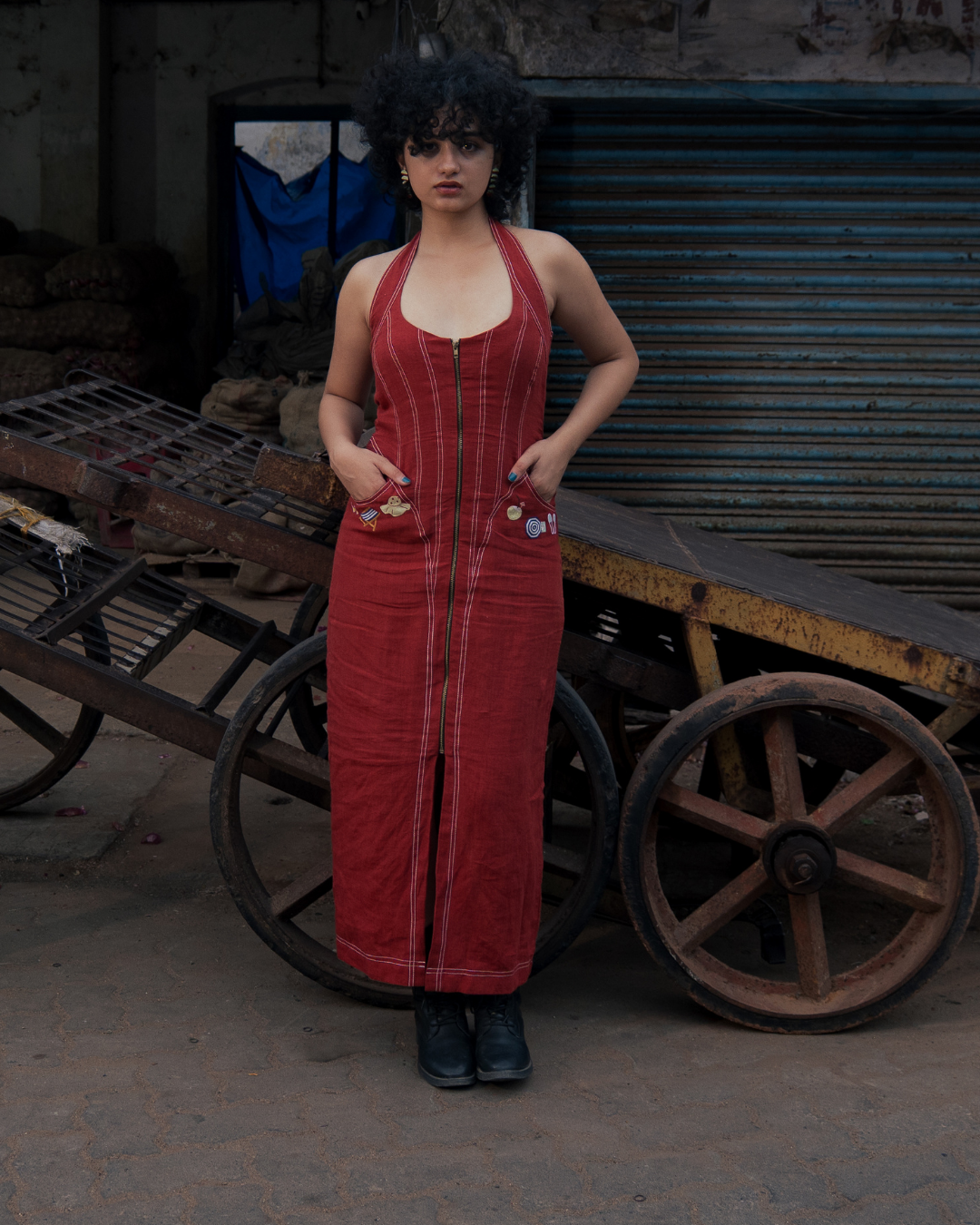 ROXANNE CORSET LINEN DRESS