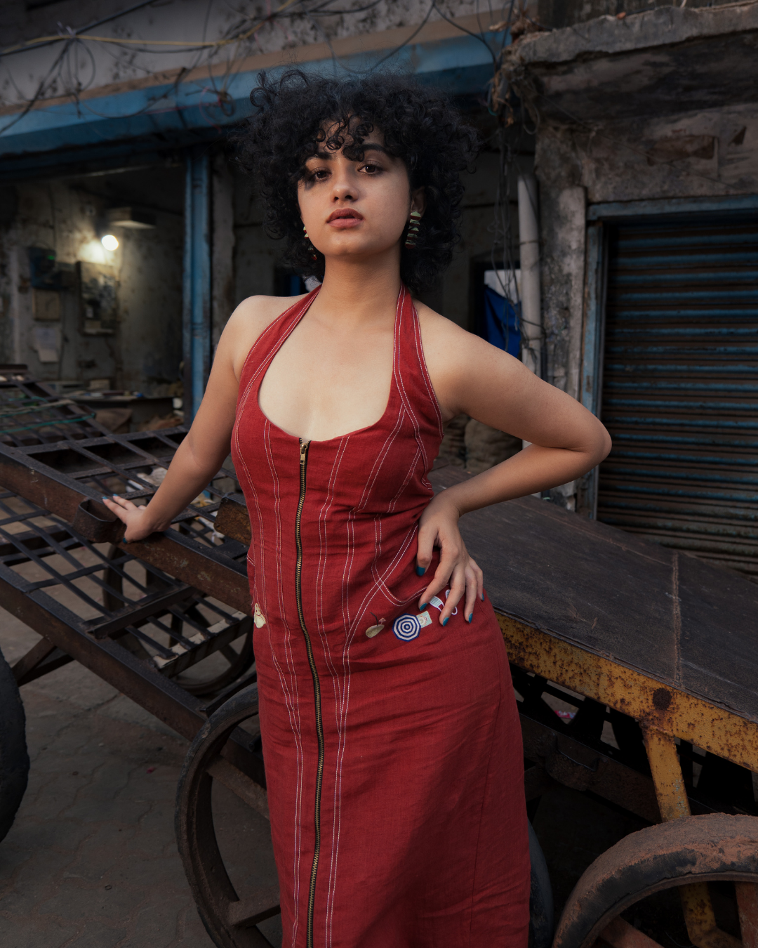 ROXANNE CORSET LINEN DRESS