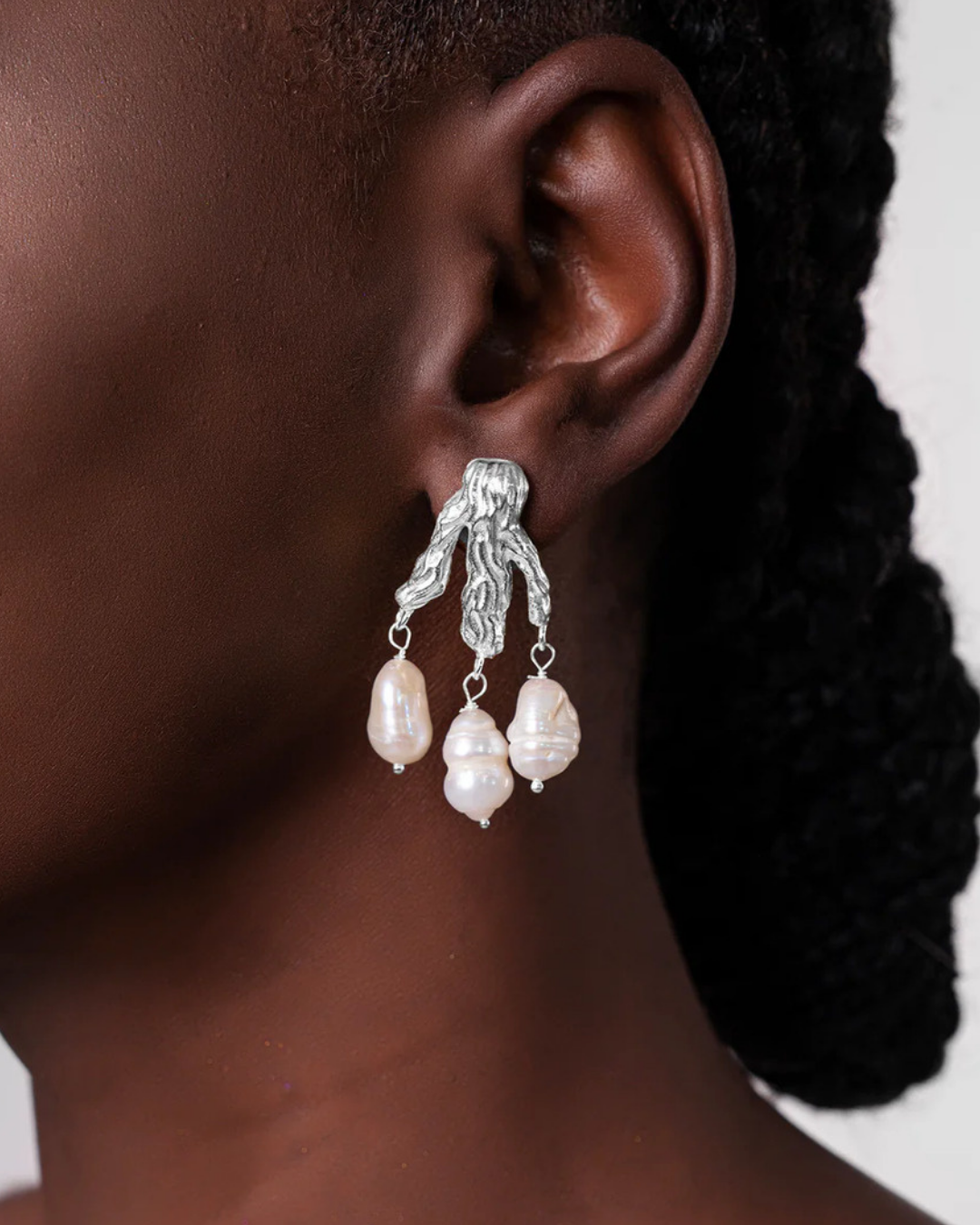 Tree Fork Earrings Silver