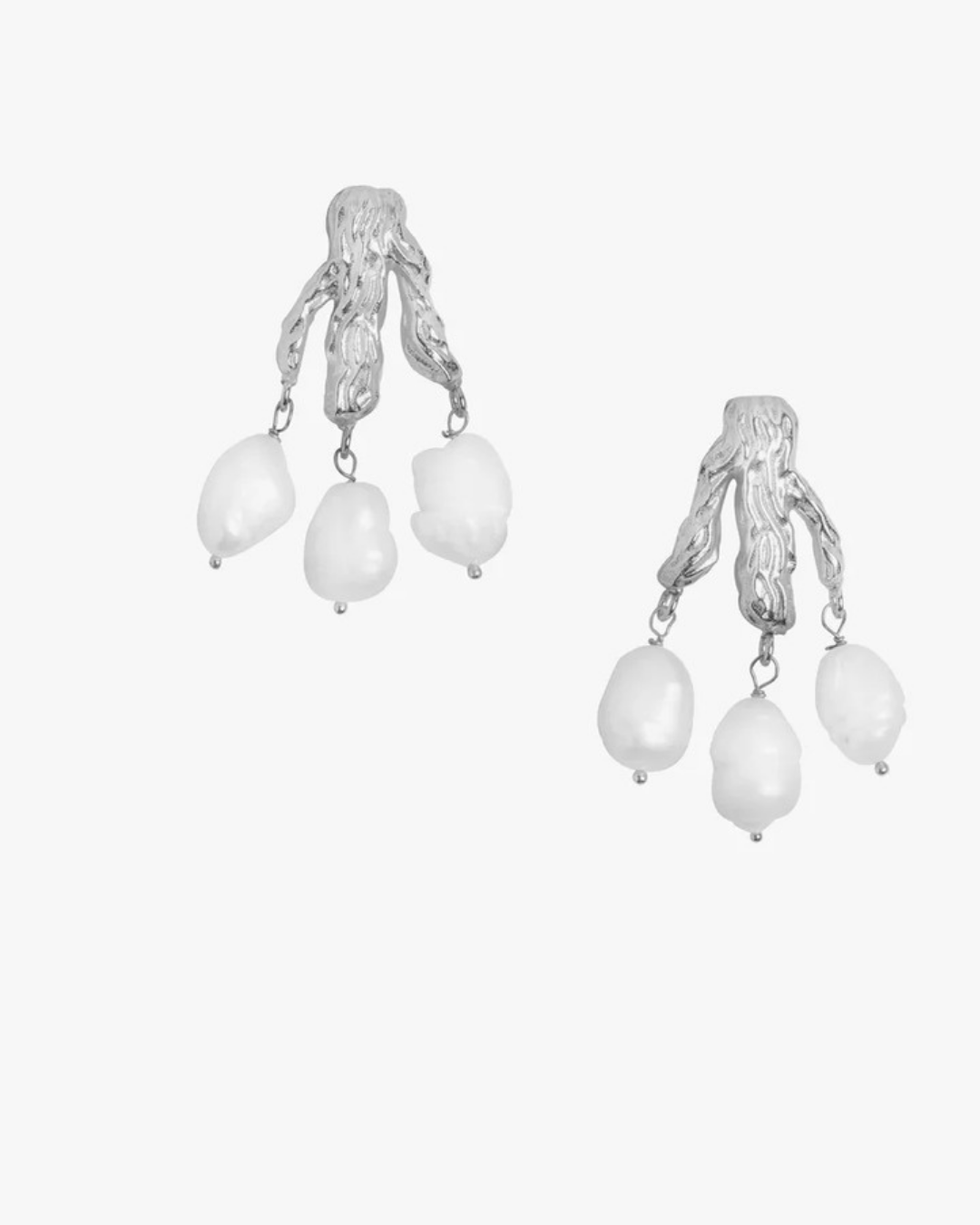Tree Fork Earrings Silver