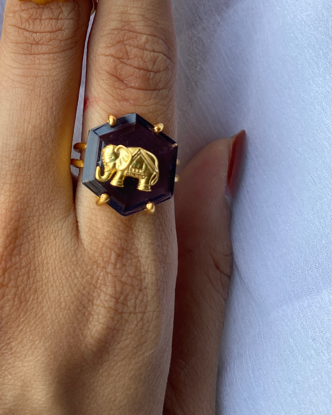 Haathi Ring - Amethyst