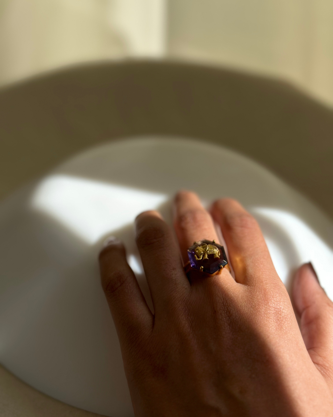 Haathi Ring - Amethyst