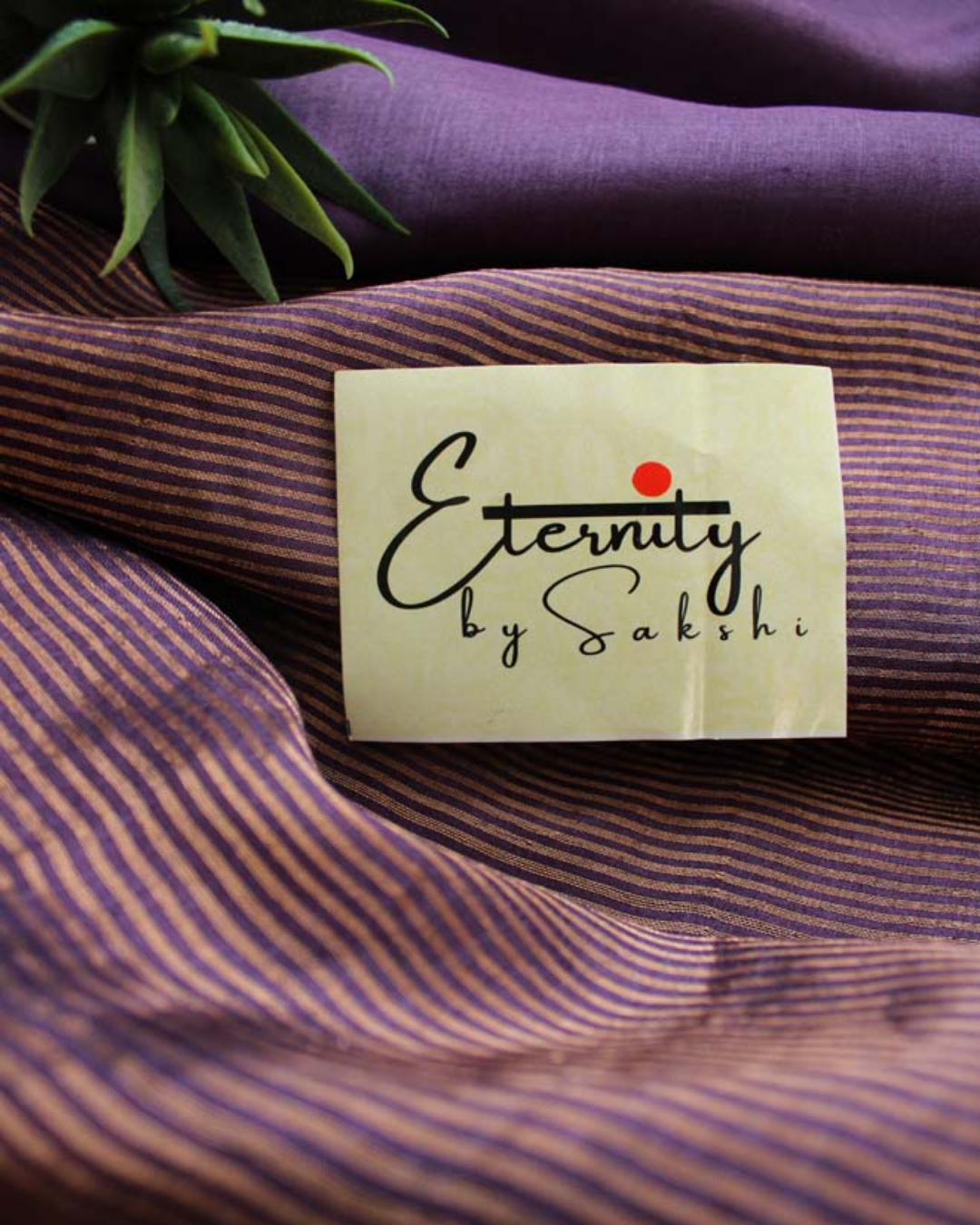 Purple Stripe Tussar Saree