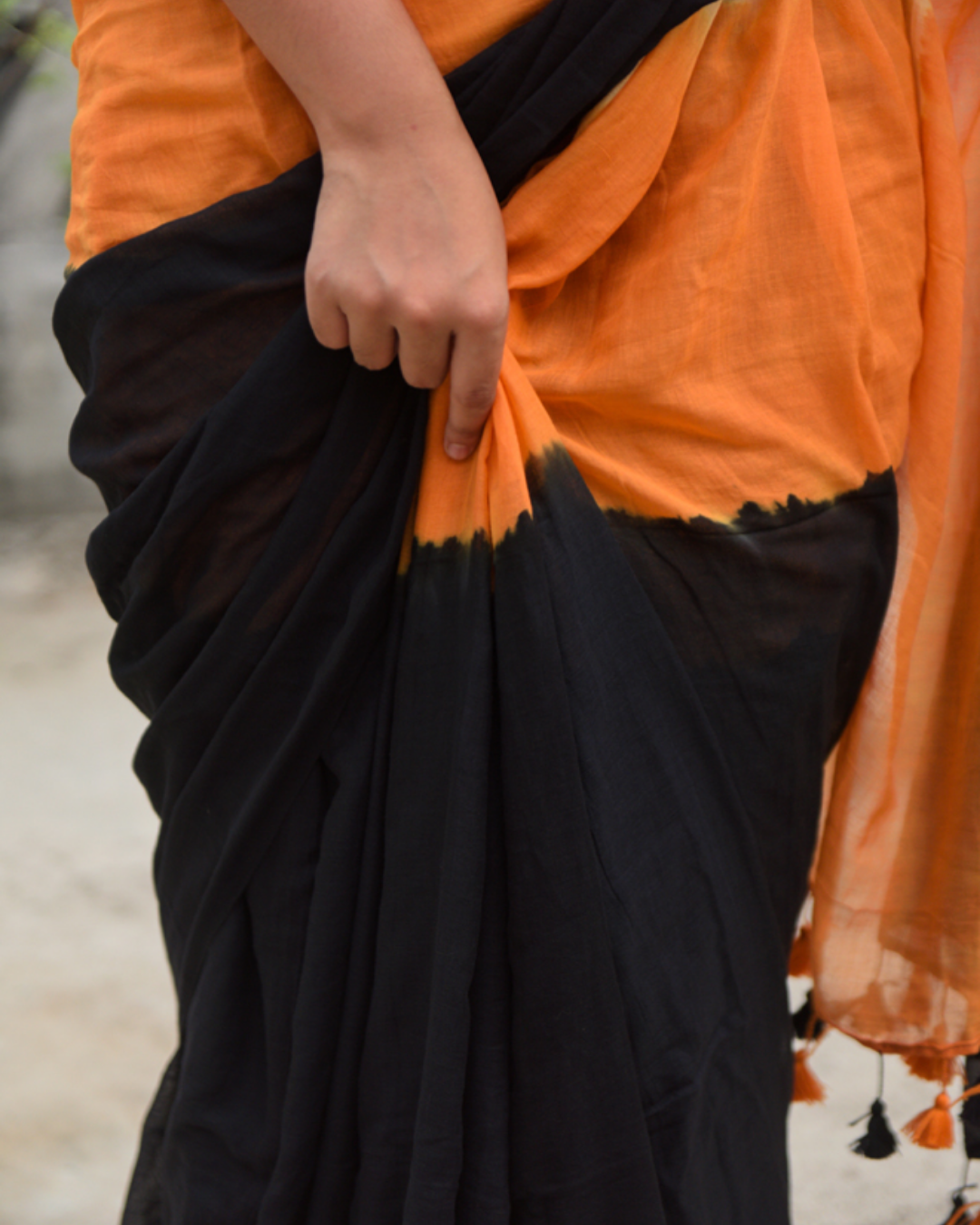 Black Tie and Dye Saree