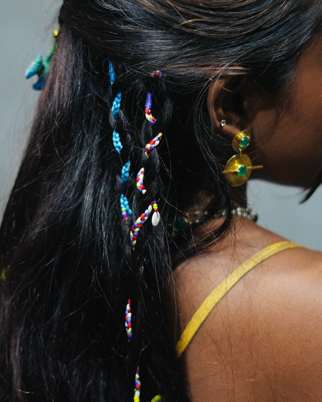 Multicolor single braid Hair accessory