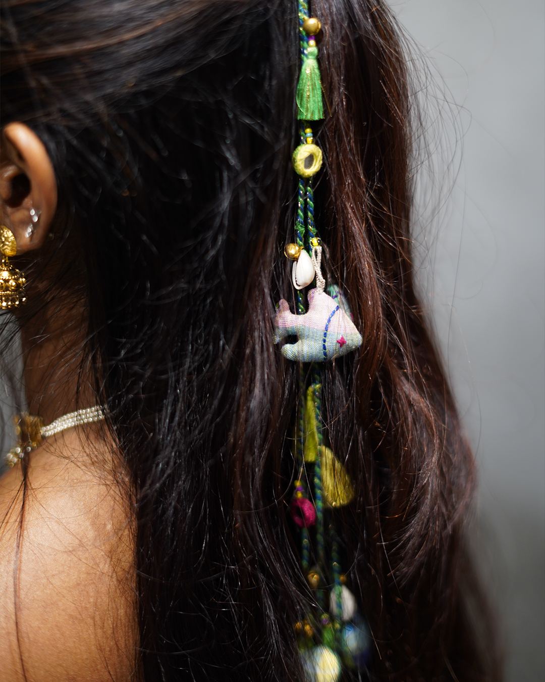 Two layer ghungroo hair braid