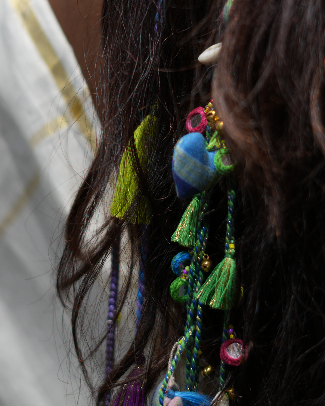 Two layer ghungroo hair braid