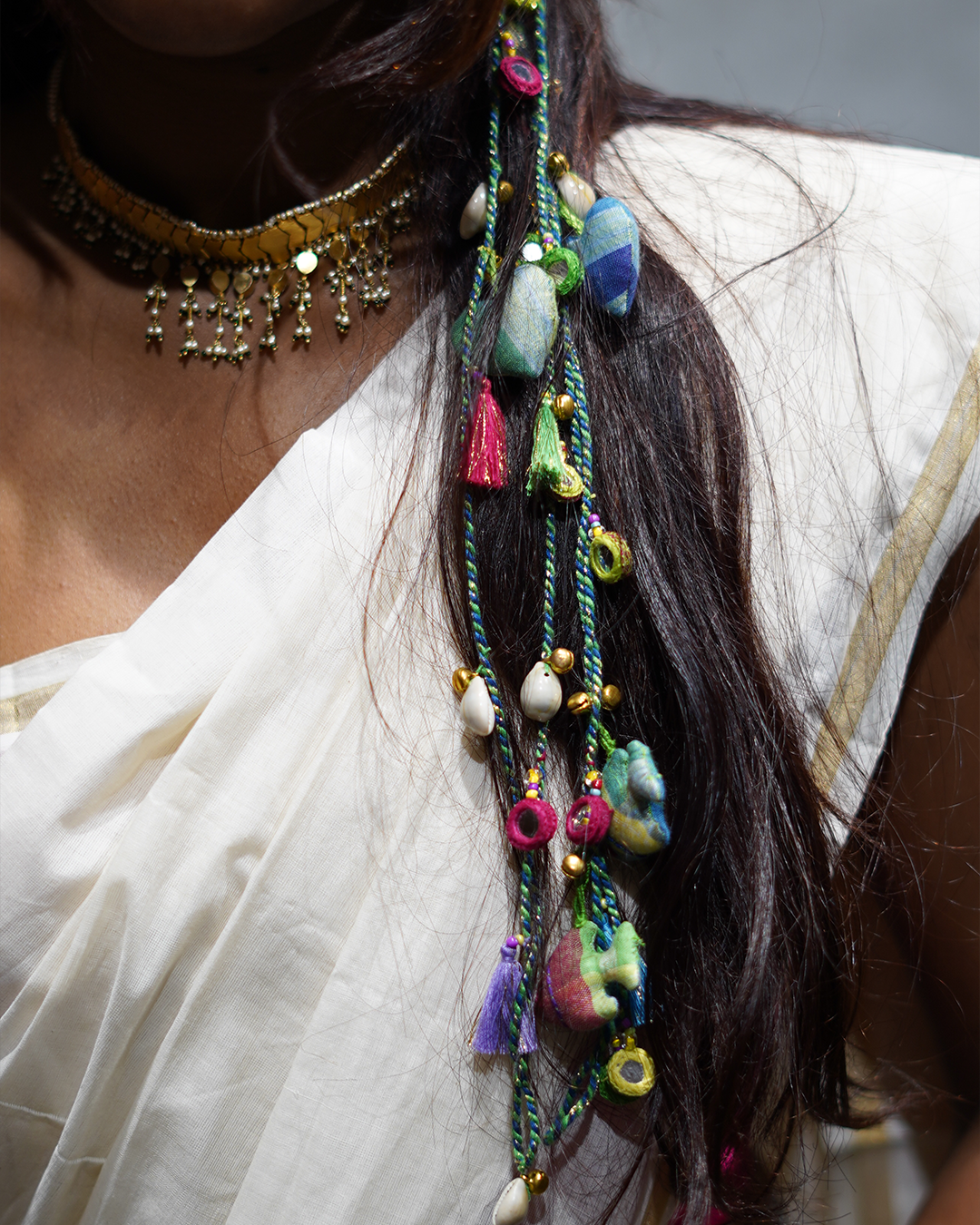 Two layer ghungroo hair braid