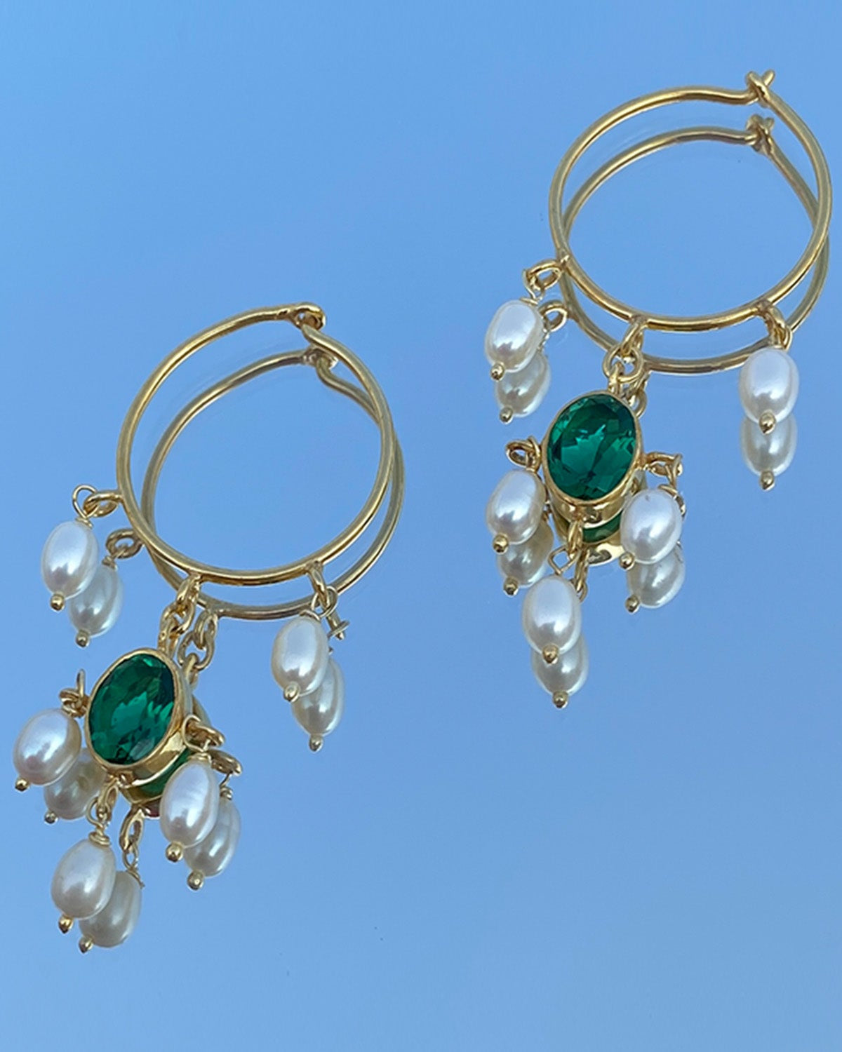 Noor Emerald Hoops