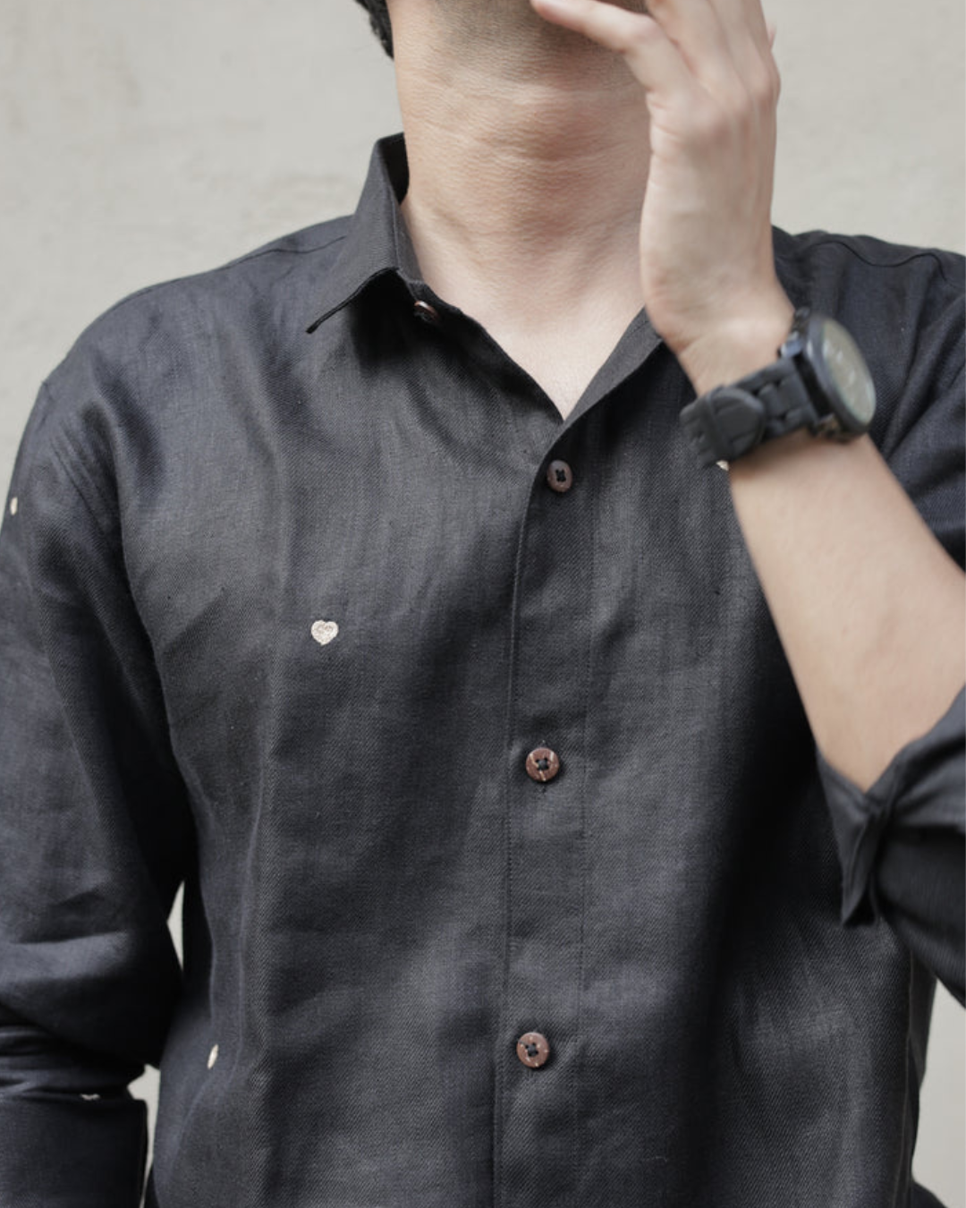 Hearts in black shirt