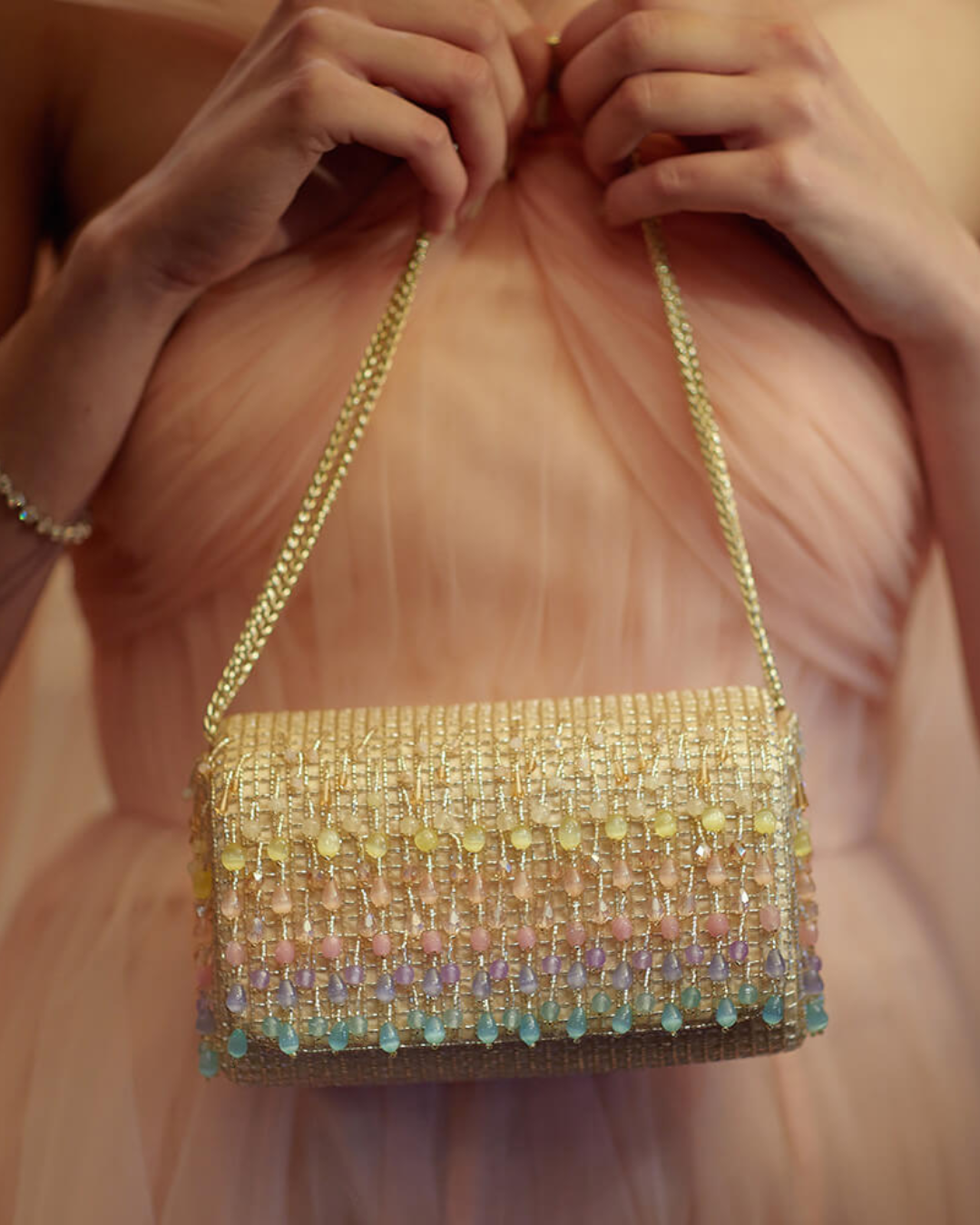 Opal Flapover Clutch Sublime Pastel Multi with Handle