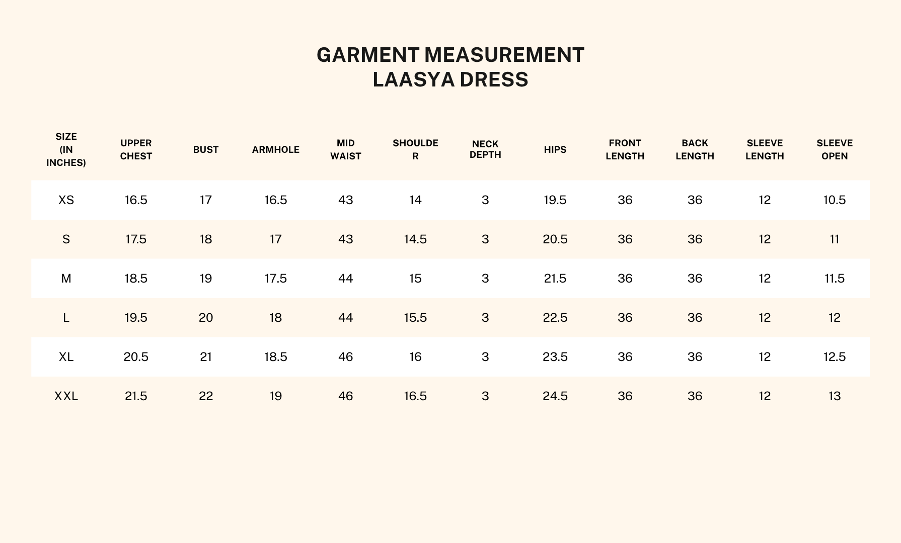 Garment measurements for Laasya Pink Square Sleeve Dress