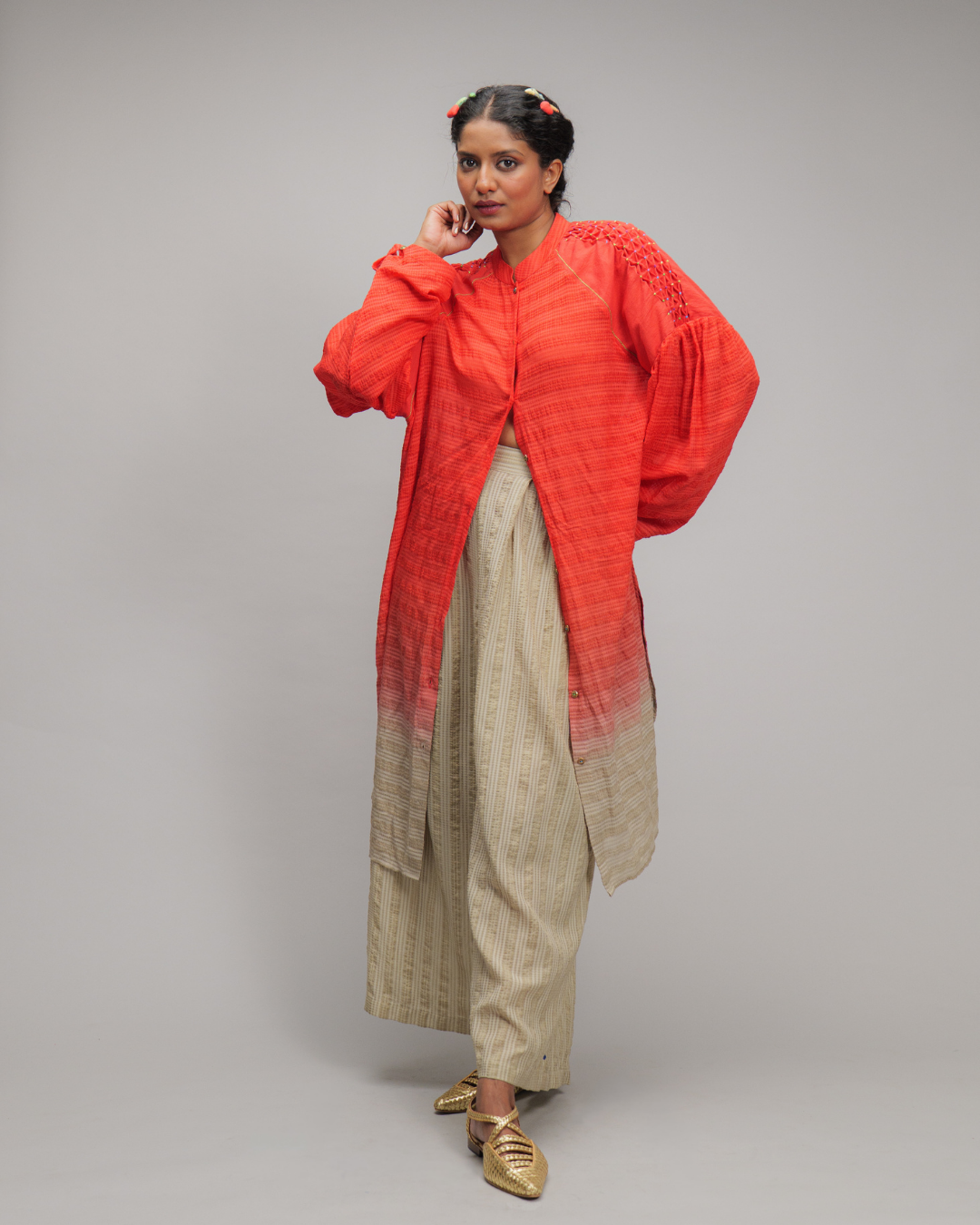 Rosamunda Coral Ombré Stripe Tunic