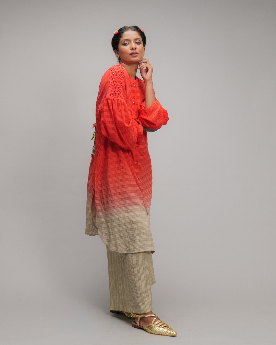 Rosamunda Coral Ombré Stripe Tunic