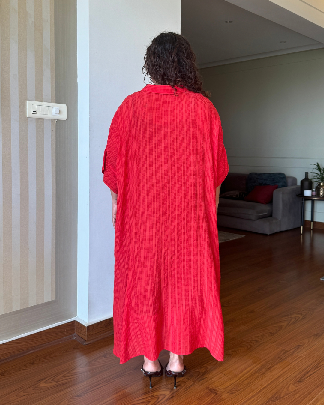 Riva Coral Notch Collar Kaftan