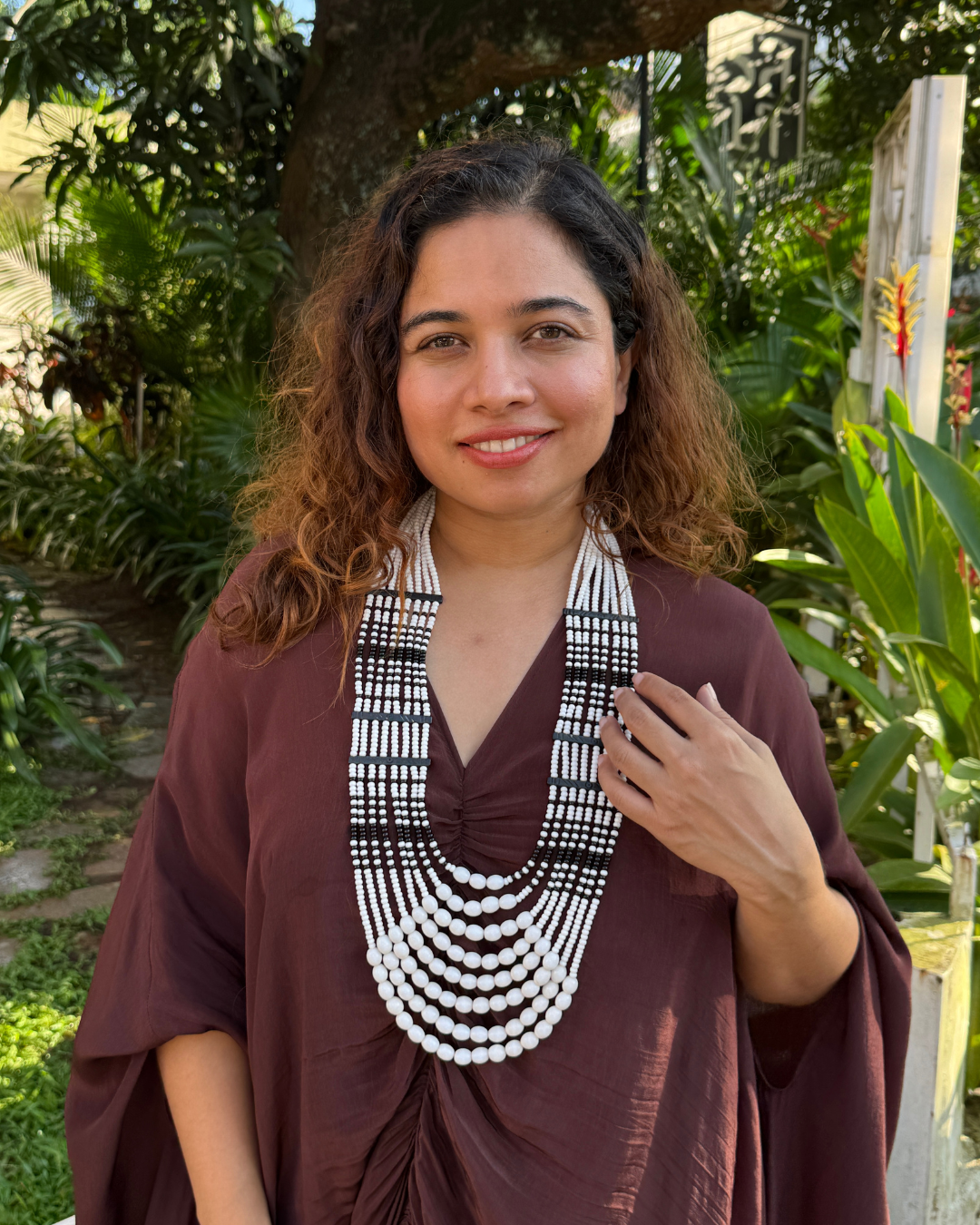 White Goulu Statement Necklace