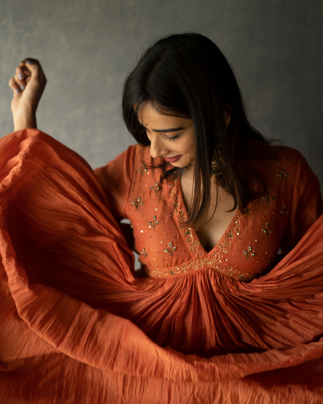 Orange Anarkali