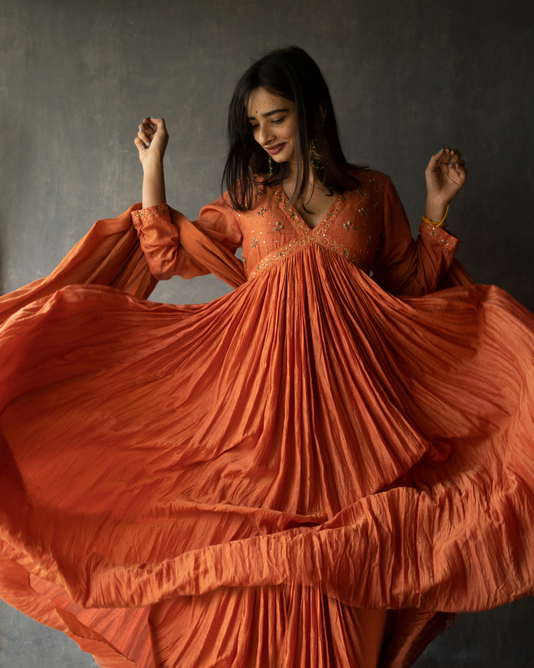Orange Anarkali