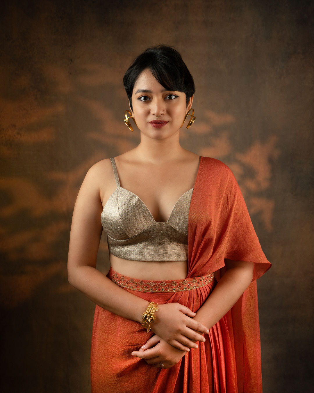 Tejaswi | Golden Brocade Bralet Blouse