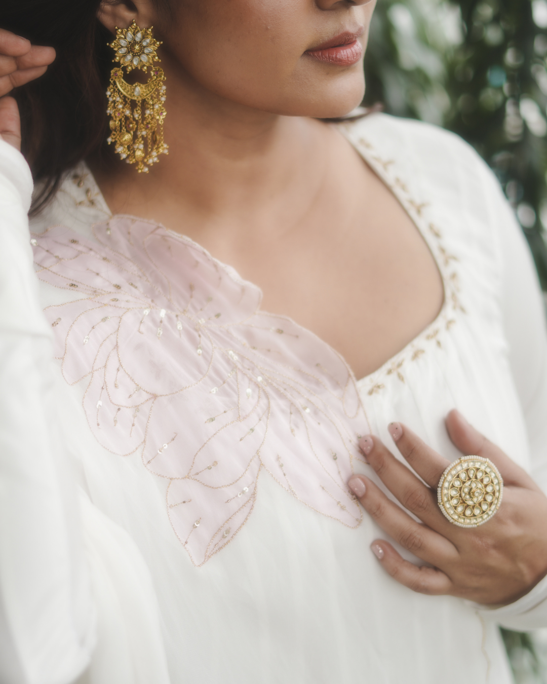 Floral Elegance Anarkali Dupatta