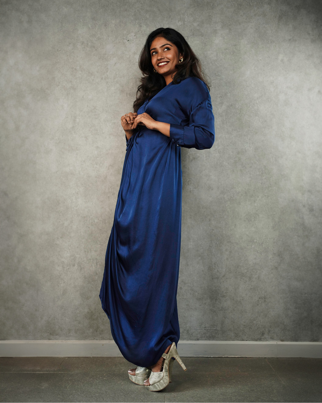 Blue Button Up Shirt Dress