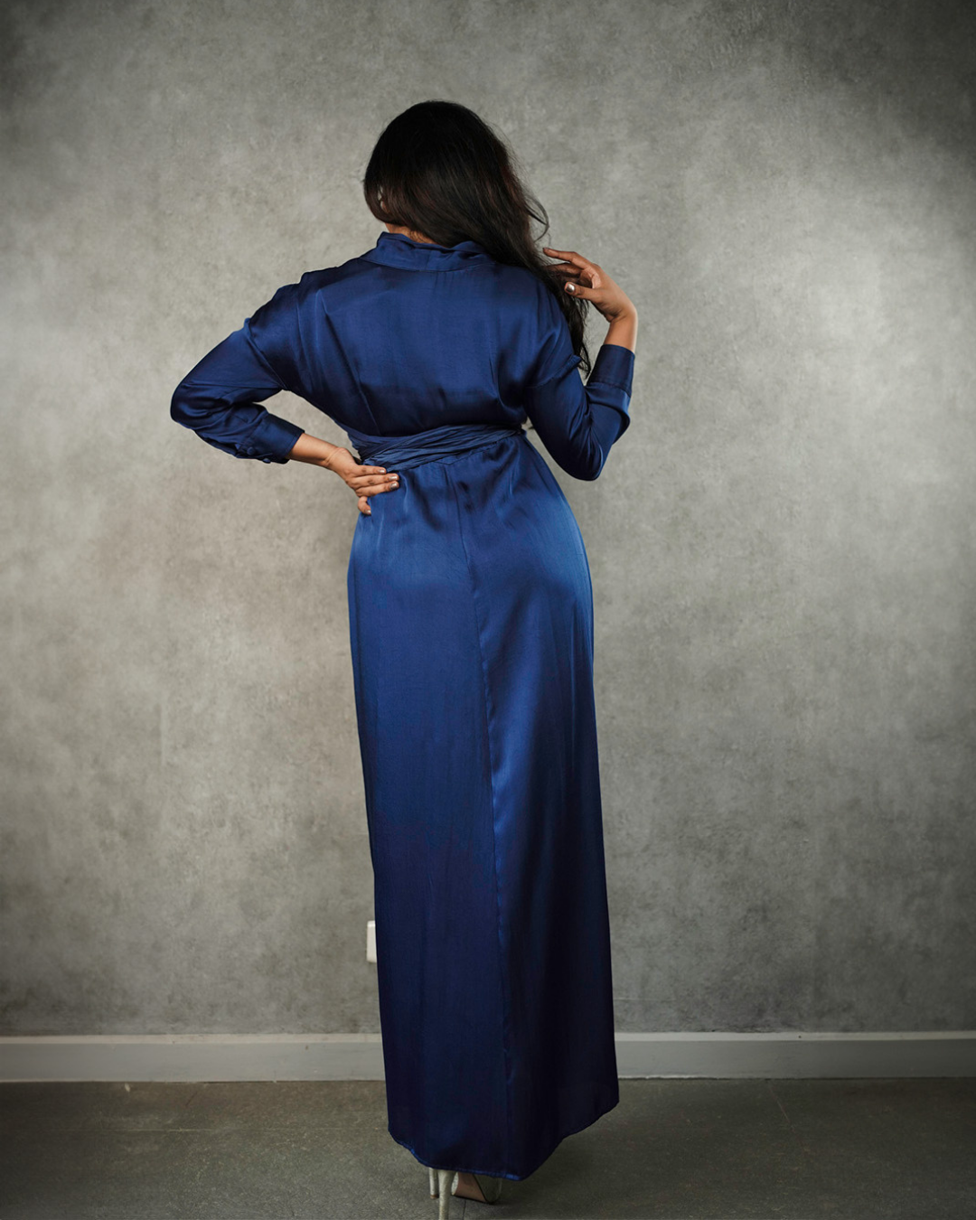 Blue Button Up Shirt Dress