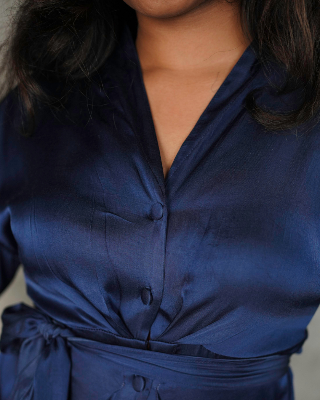 Blue Button Up Shirt Dress