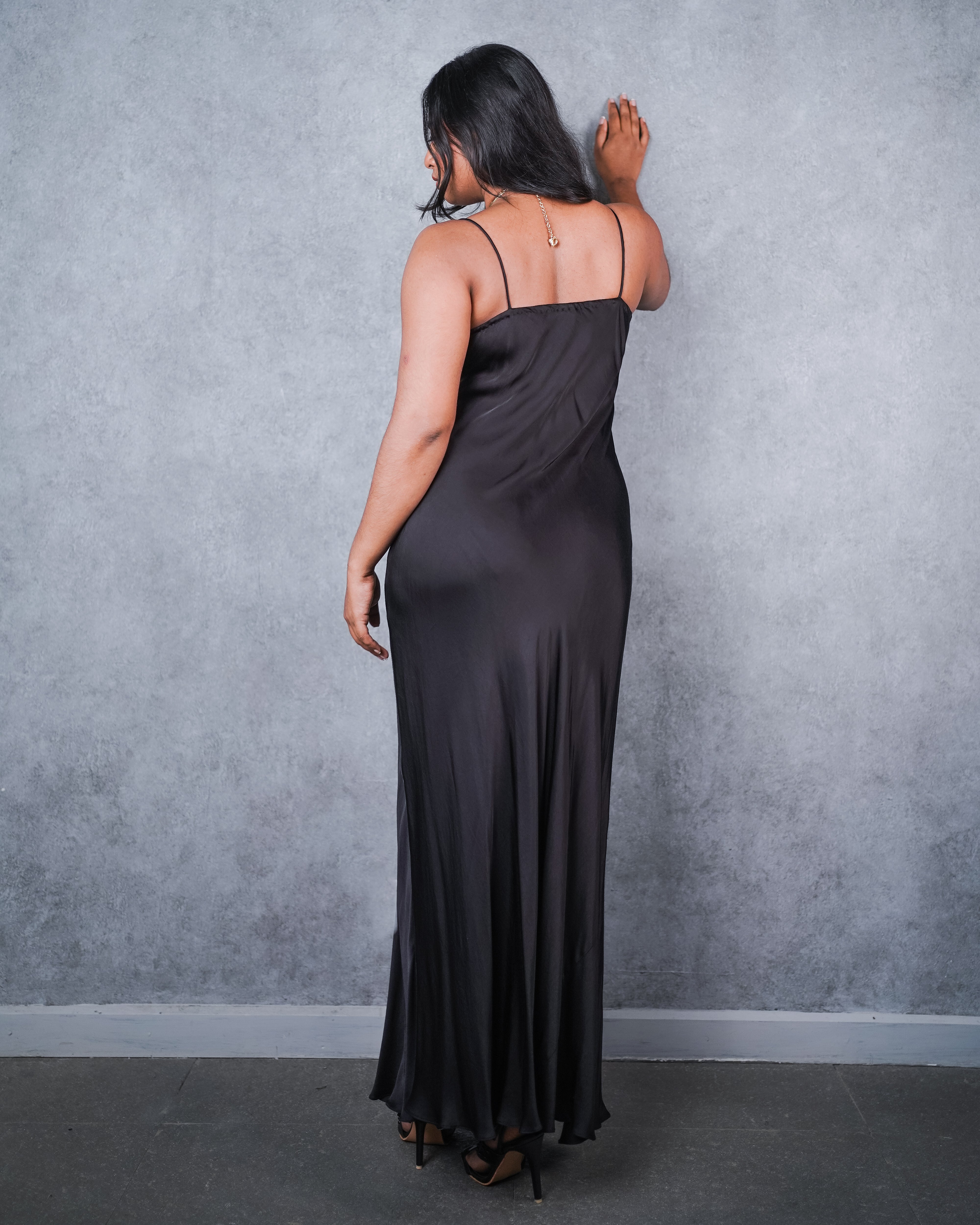 Black Cowl Neck Slip Dress