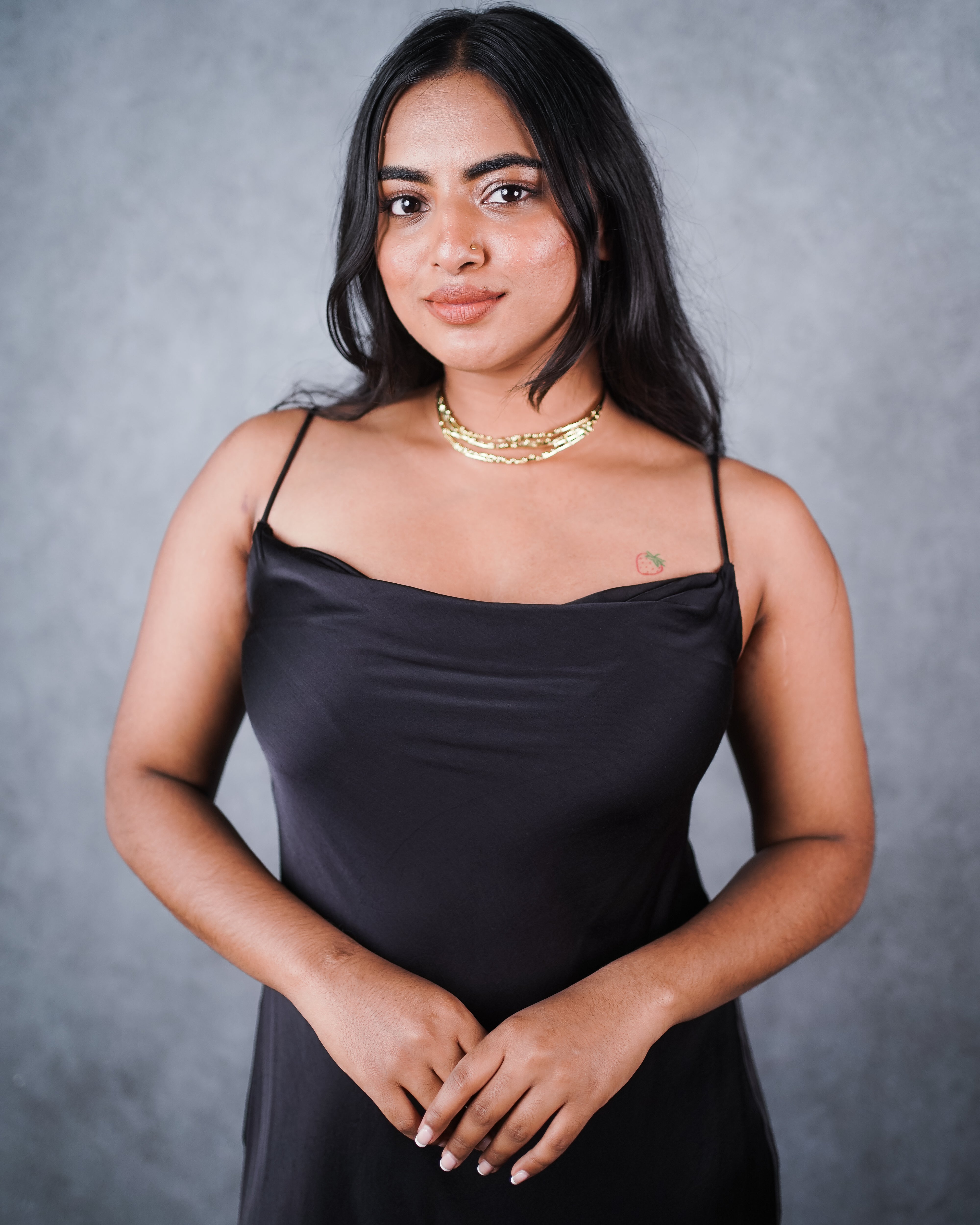 Black Cowl Neck Slip Dress