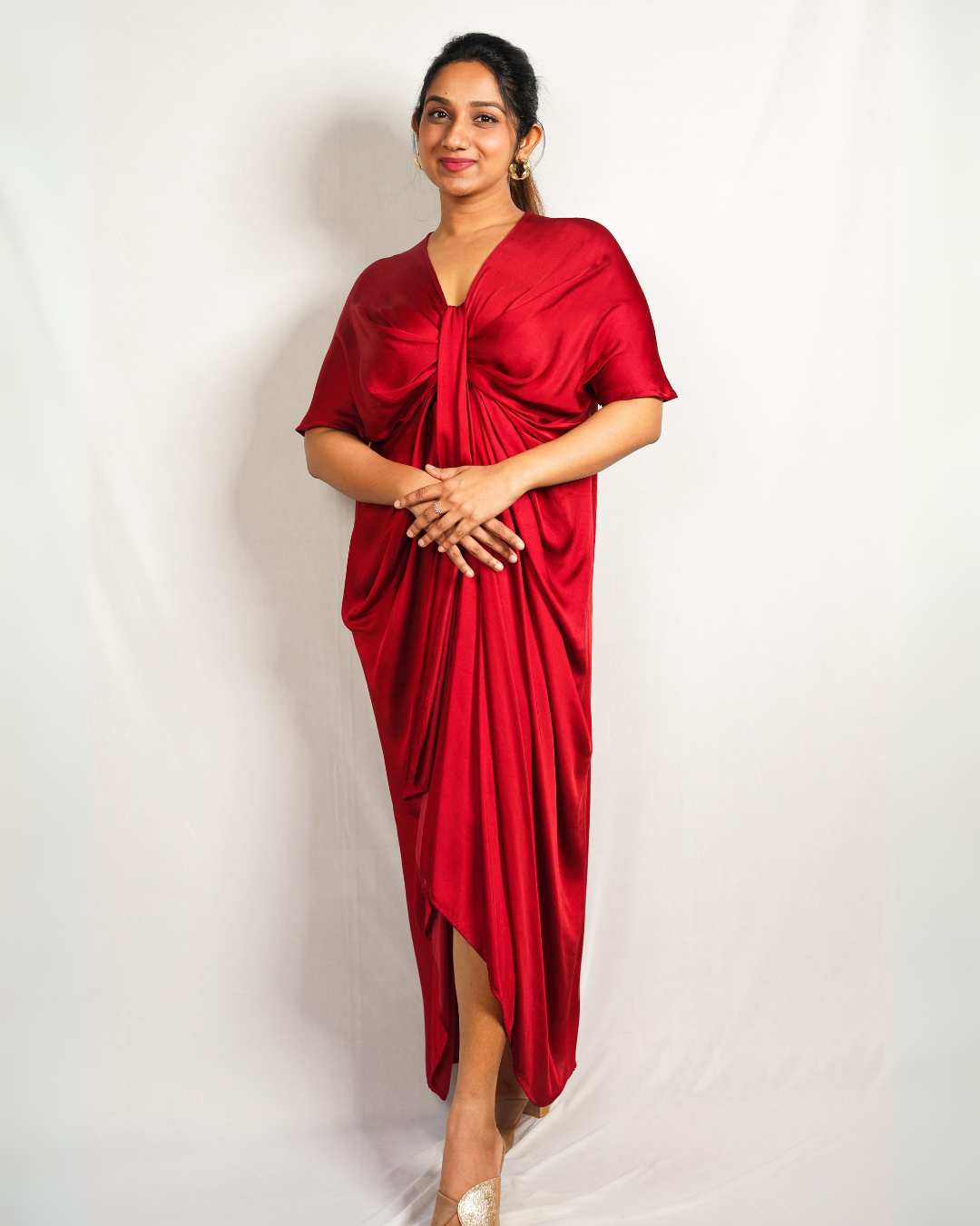 Draped Scarlet Dress