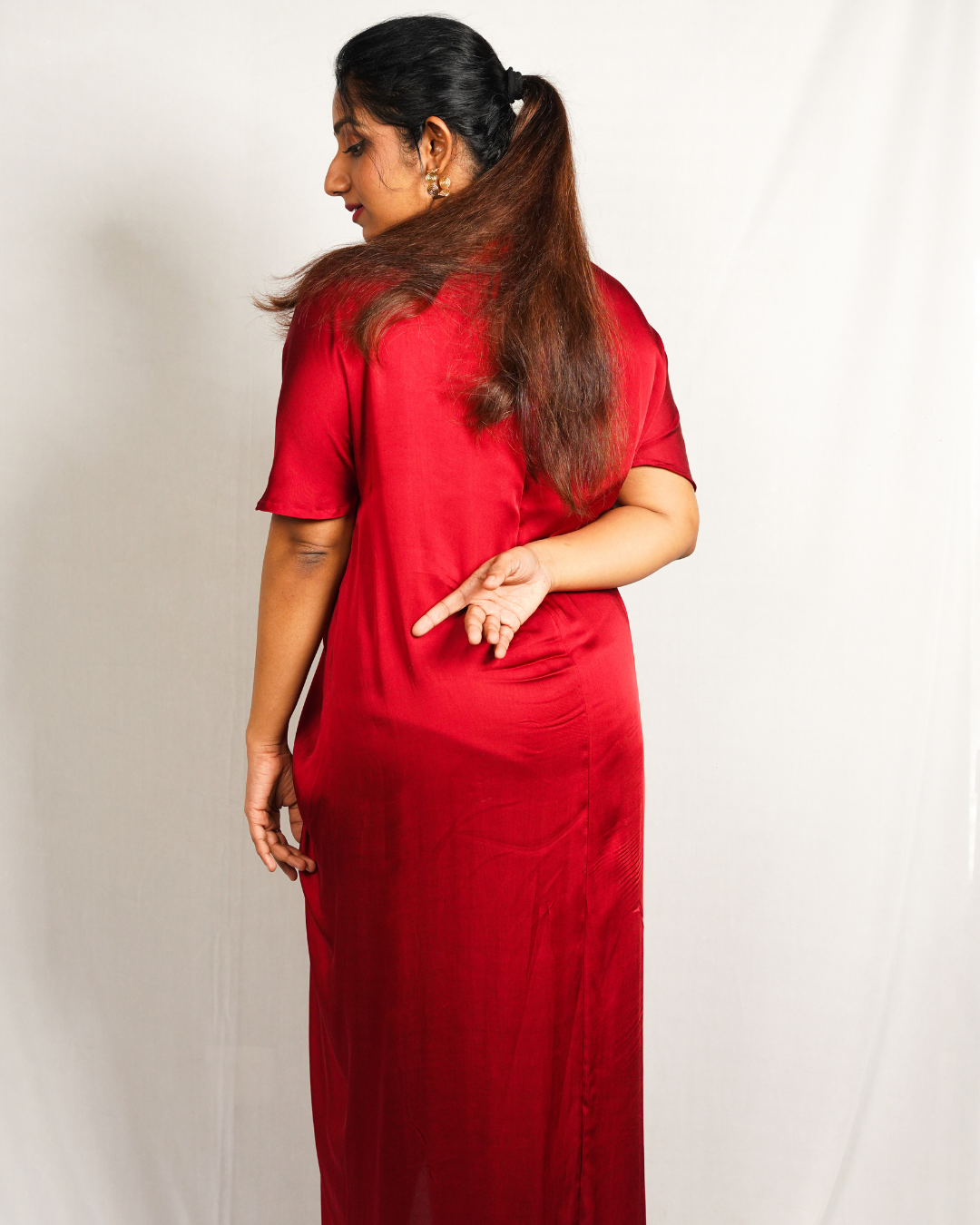 Draped Scarlet Dress