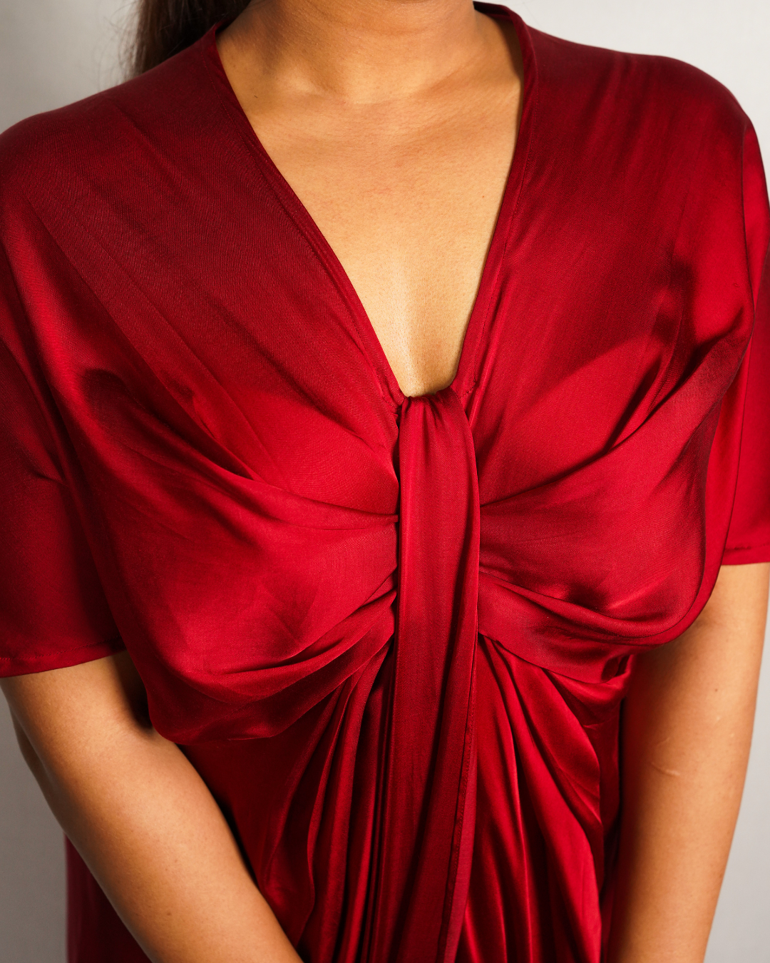 Draped Scarlet Dress