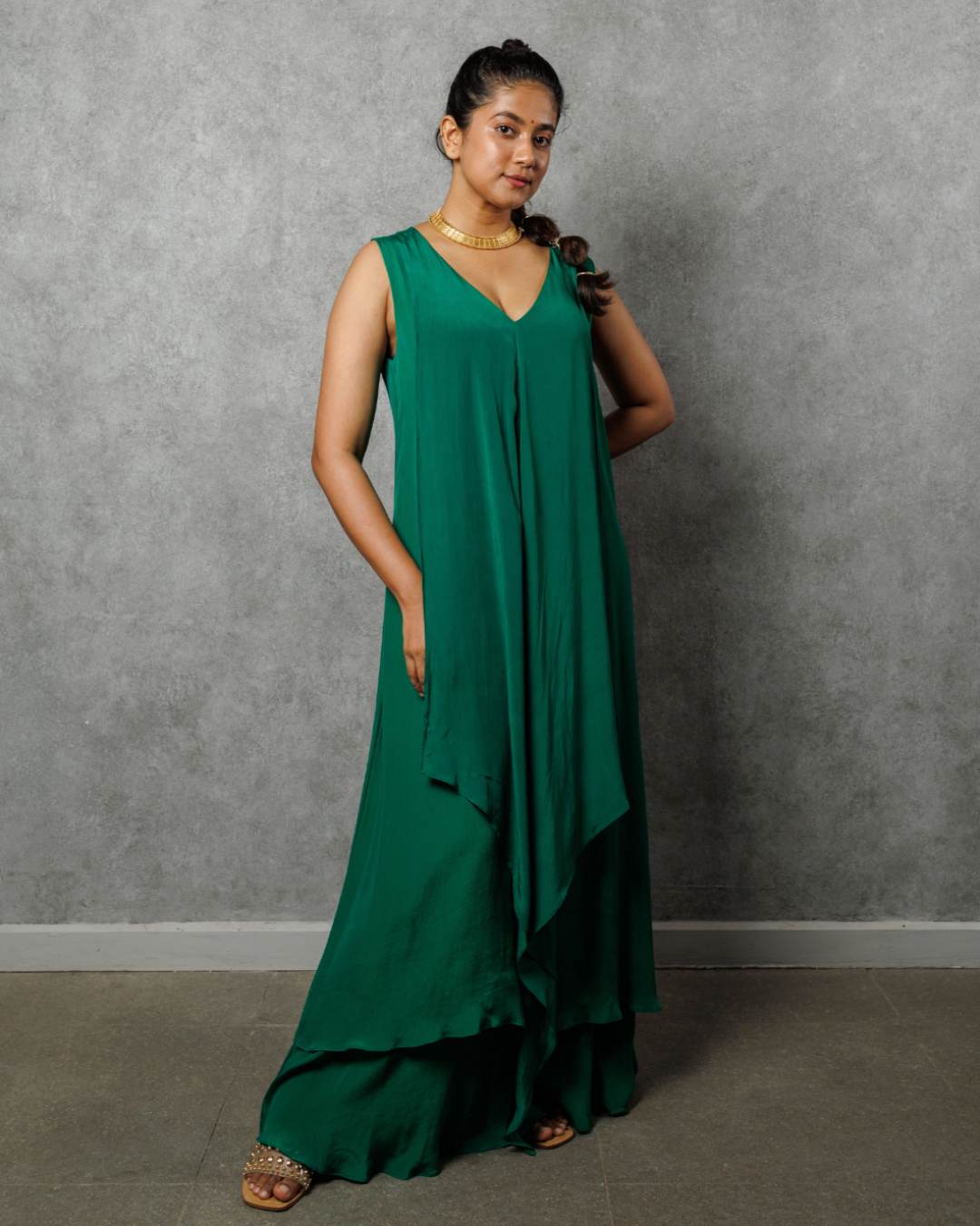 Neemrani V-neck Draped Dress
