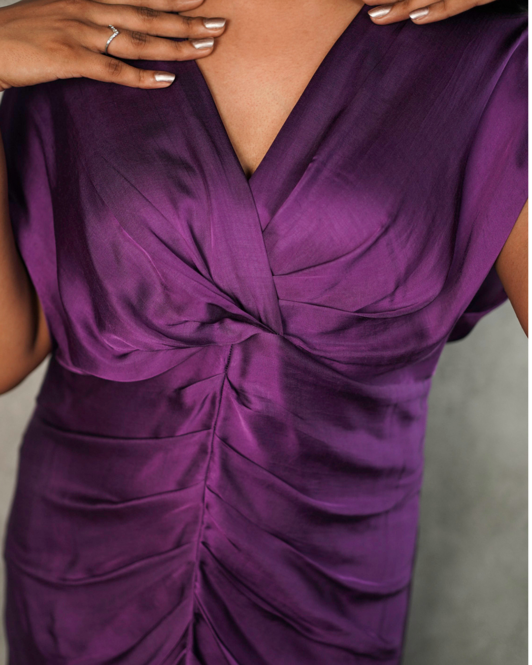 Purple Pleated Margaret Dress