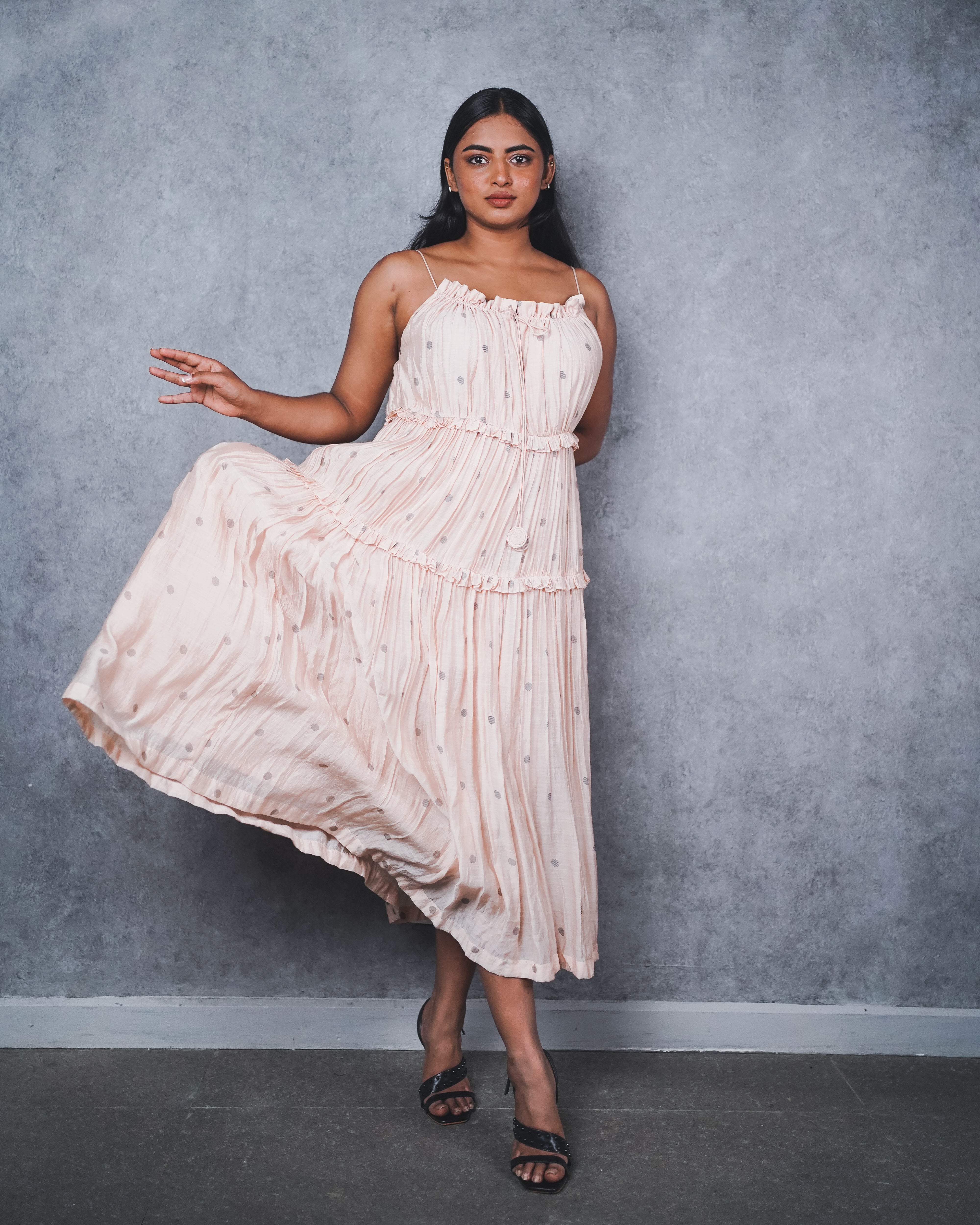 Cotton Candy Polka Cottage Dress