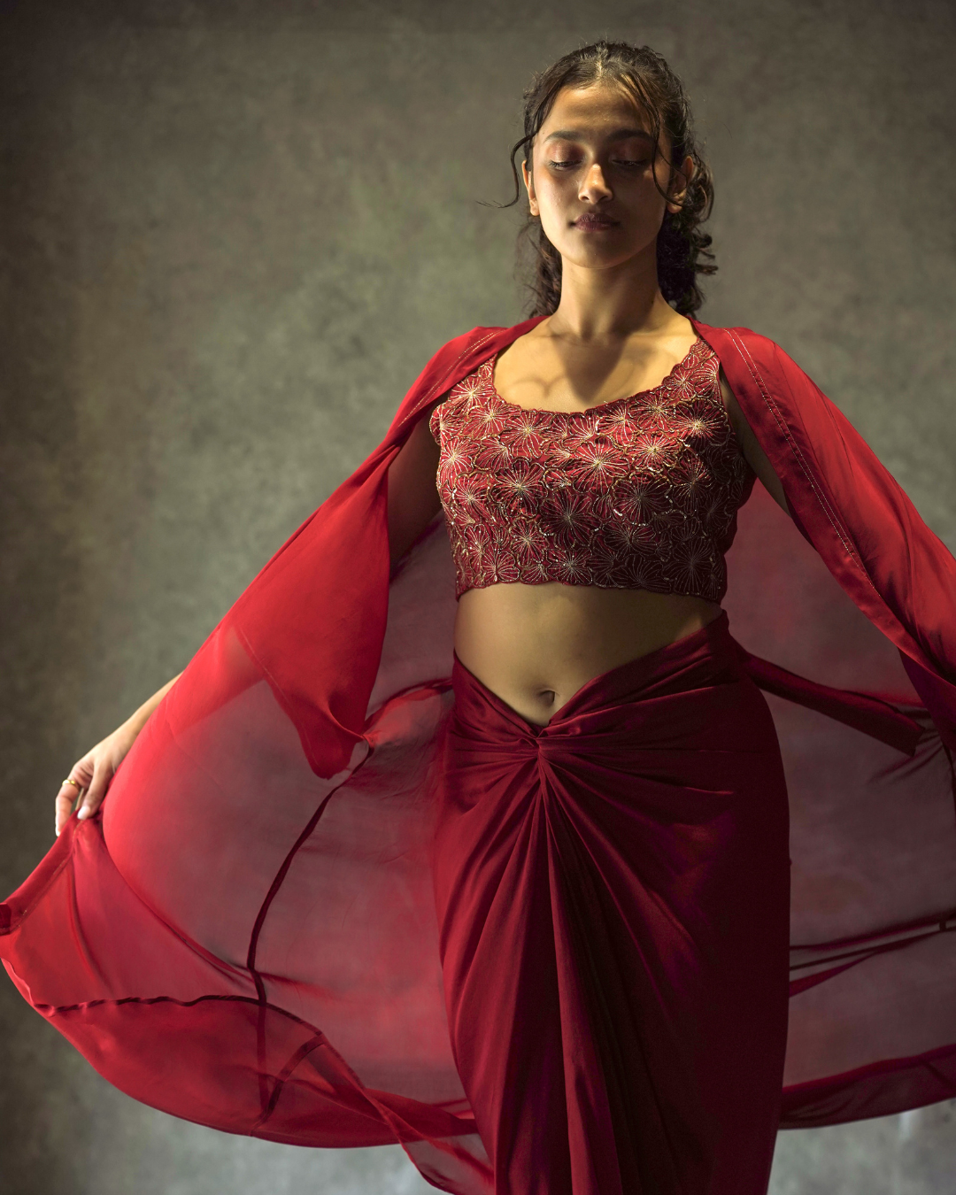 Festive Mirch Zari Set