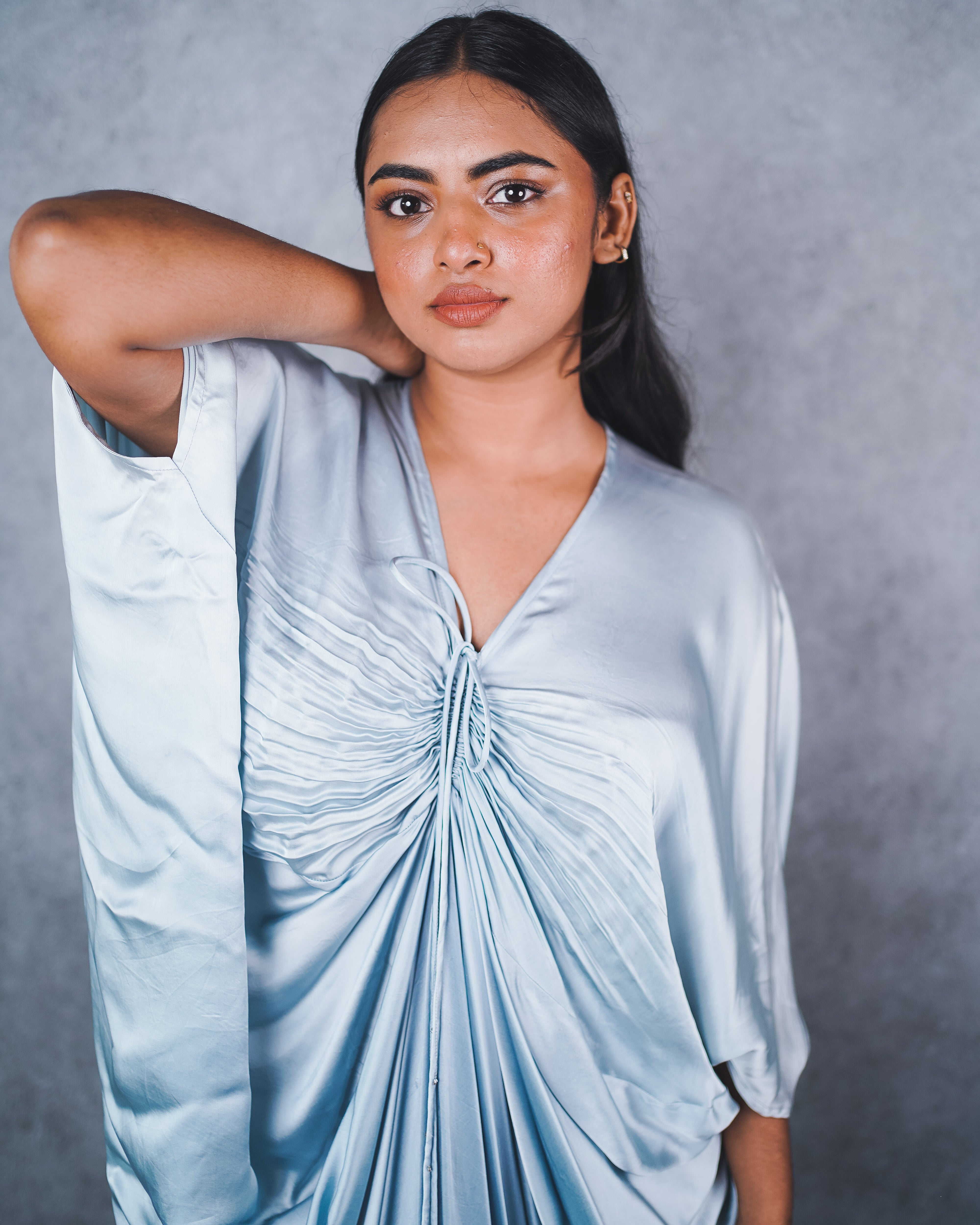Powder Blue Tie-up kaftan
