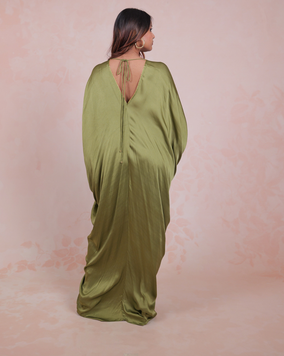 Olive Green Piping Kaftan